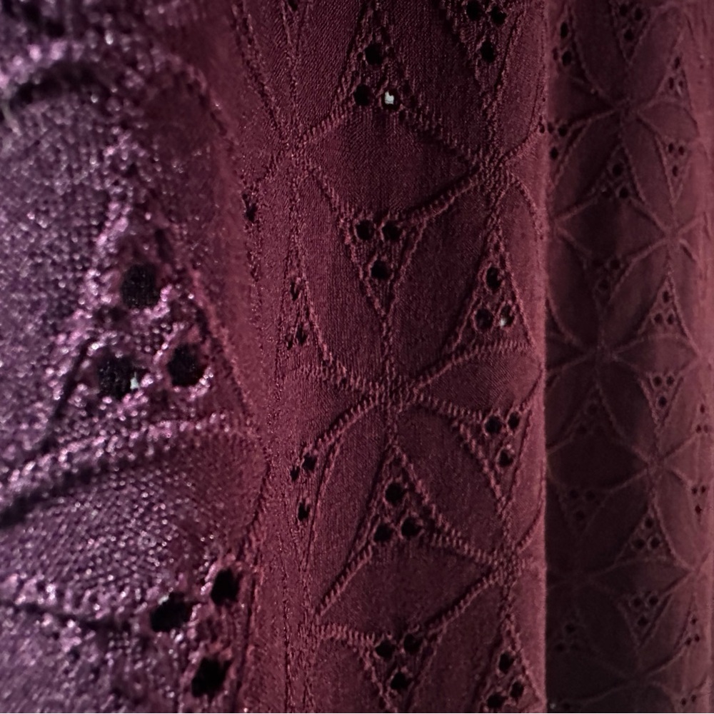 Perseption Purple Flutter Sleeve Ruffled Blouse - Picture 3 of 8